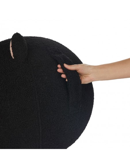 BALVI puff sgabello in poliestere a forma di gatto h 45 cm KITTY NERO