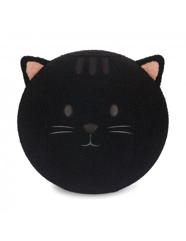 BALVI puff sgabello in poliestere a forma di gatto h 45 cm KITTY NERO