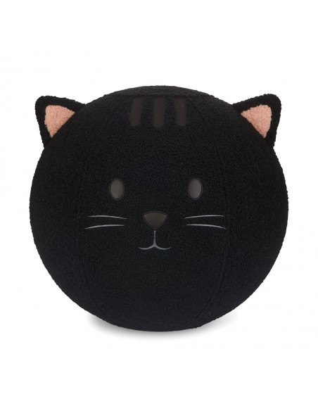 BALVI puff sgabello in poliestere a forma di gatto h 45 cm KITTY NERO