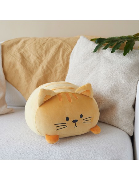 BALVI Cuscino a forma di gatto arancione poliestere cm 30 Kitty Tabby