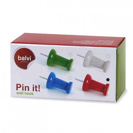 Gancio Appendiabiti da parete colore azzurro - PIN IT  di Balvi