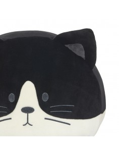 BALVI Cuscino a forma di gatto bianco/nero poliestere cm 30 Kitty Frac 2