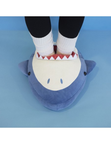 BALVI Scaldapiedi a forma di squalo azzurro/bianco poliestere cm 37 Sharky
