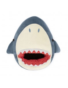BALVI Scaldapiedi a forma di squalo azzurro/bianco poliestere cm 37 Sharky