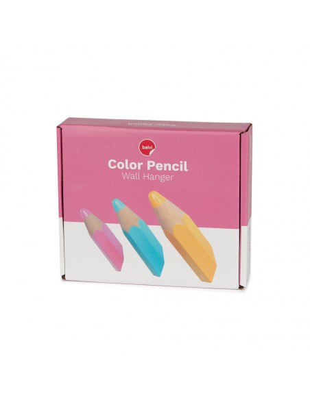 BALVI 3 appendini parete matite colorate in legno cm 12 Color Pencil