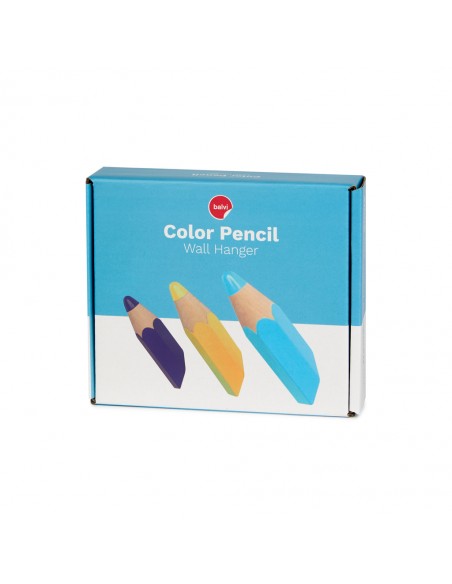 BALVI 3 Appendini parete matite colorate in legno cm 12 Color Pencil