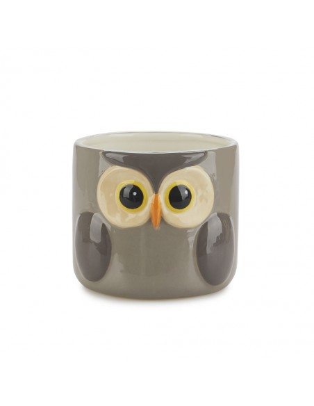 BALVI Vaso da fiori gufo grigio ceramica h 11,7 cm Owl