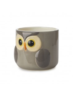 BALVI Vaso da fiori gufo grigio ceramica h 11,7 cm Owl