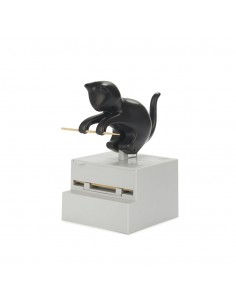 BALVI dispenser di stuzzicadenti gatto nero plastica H 13 cm Frisky