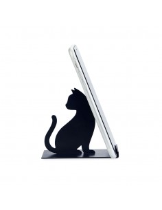 BALVI Supporto smartphone gatto nero metallo h 10 cm Feline 2