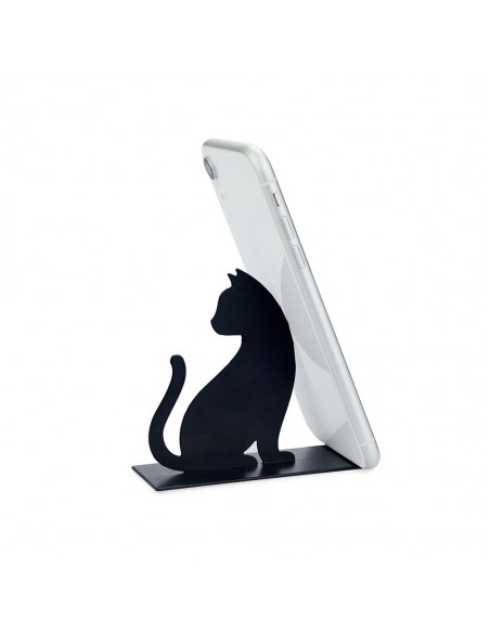 BALVI Supporto smartphone gatto nero metallo h 10 cm Feline
