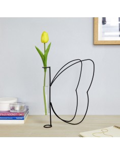 Balvi Vaso Silhouette di farfalla nero h 27 cm metallo/vetro Butterfly 2