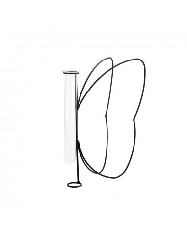 Balvi Vaso Silhouette di farfalla nero h 27 cm metallo/vetro Butterfly