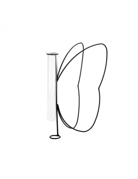 Balvi Vaso Silhouette di farfalla nero h 27 cm metallo/vetro Butterfly