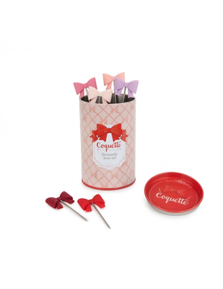 Balvi Set 6 forchettine inox per aperitivo in 6 colori Coquette