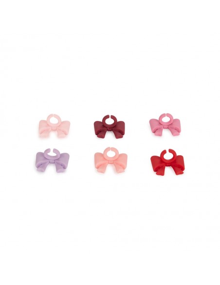 Balvi 6 Segnabicchieri con fiocco colori assortiti in silicone Coquette