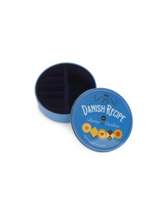 Balvi Portagioie scatola in metallo colore azzurro diam. 10,5 cm Danish Cookies