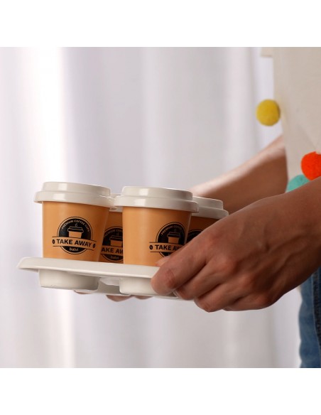 Balvi Set 4 tazzine da caffè e vassoio porcellana Take Away