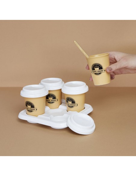 Balvi Set 4 tazzine da caffè e vassoio porcellana Take Away