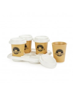 Balvi Set 4 tazzine da caffè e vassoio porcellana Take Away