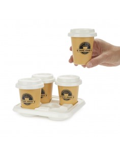 Balvi Set 4 tazzine da caffè e vassoio porcellana Take Away 2