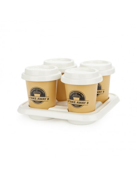 Balvi Set 4 tazzine da caffè e vassoio porcellana Take Away