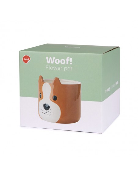 Balvi Vaso da fiori cane marrone ceramica h 13.5 cm Woof