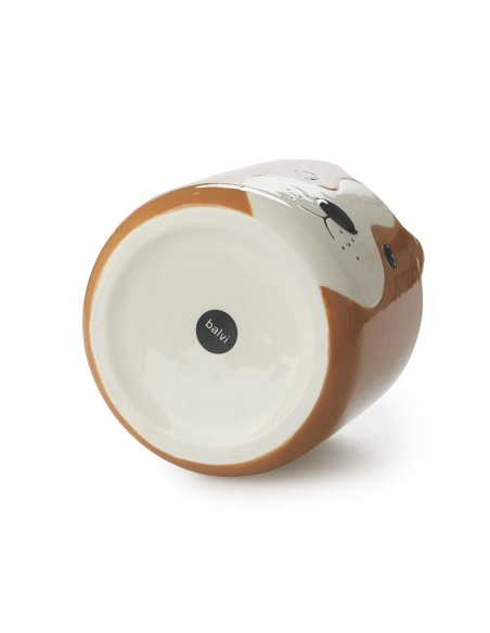 Balvi Vaso da fiori cane marrone ceramica h 13.5 cm Woof