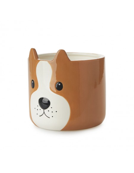 Balvi Vaso da fiori cane marrone ceramica h 13.5 cm Woof
