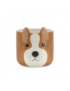 Balvi Vaso da fiori cane marrone ceramica h 13.5 cm Woof