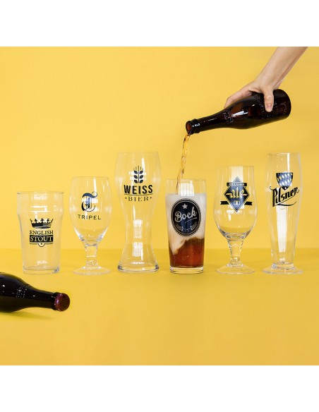 Balvi Set 6 bicchieri diversi per birra in vetro l'Hédoniste