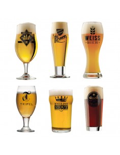 Balvi Set 6 bicchieri diversi per birra in vetro l'Hédoniste 2