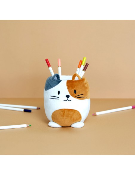 Balvi Porta matite gatto multicolore h 11,5 cm Fluffy Kitty Calico