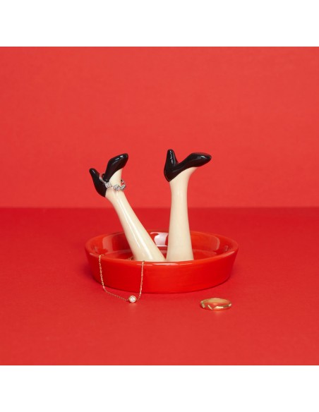 Balvi Porta anelli in ceramica diam 10 cm Happy Legs Party
