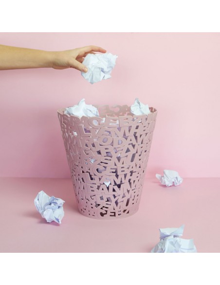 Balvi Cestino carta rosa plastica h 30 cm Letters