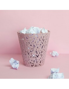 Balvi Cestino carta rosa plastica h 30 cm Letters 2
