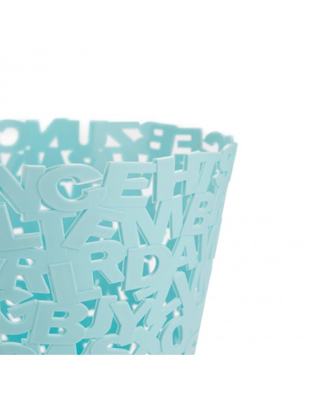 Balvi Cestino gettacarta plastica turchese h 30 cm Letters