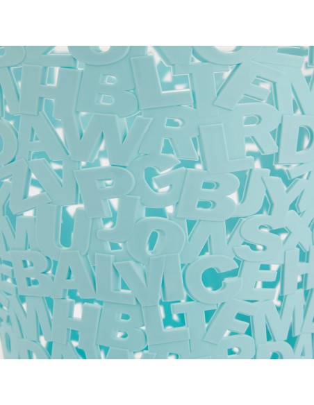 Balvi Cestino gettacarta plastica turchese h 30 cm Letters
