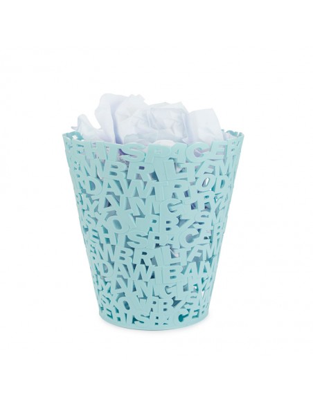 Balvi Cestino gettacarta plastica turchese h 30 cm Letters