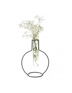Balvi Vaso metallo nero e vetro h 19 cm Round Silhouette