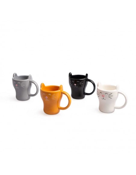 Balvi Set 4 tazzine da caffè ceramica gatti Meow!