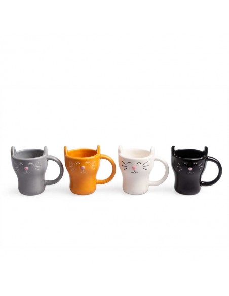 Balvi Set 4 tazzine da caffè ceramica gatti Meow!