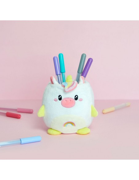 Balvi Porta matite Fluffy unicorn bianco h 11,5 cm plastica/tela