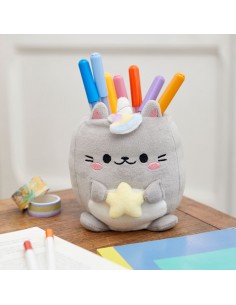 Balvi Porta matite gatto unicorno grigio tela h 11,5 cm Fluffy Kawaii Starry 2