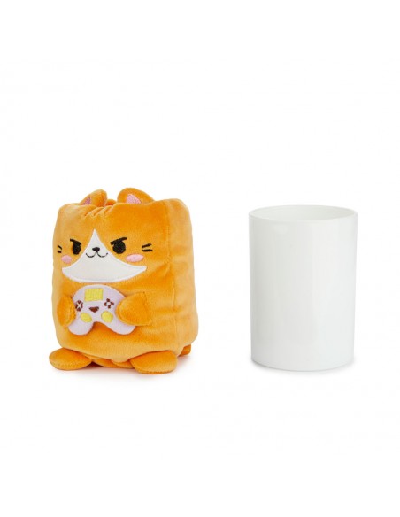 Balvi Porta matite gatto plastica/tela h 11,5 cm Fluffy Kawaii Gamer