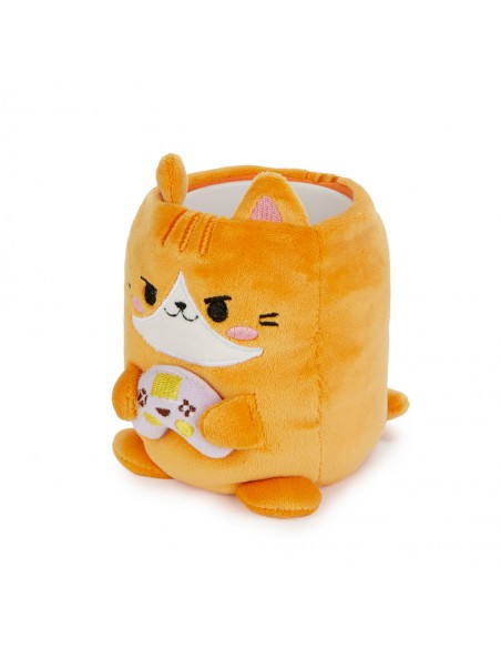 Balvi Porta matite gatto plastica/tela h 11,5 cm Fluffy Kawaii Gamer