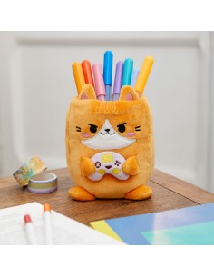 Balvi Porta matite gatto plastica/tela h 11,5 cm Fluffy Kawaii Gamer 2