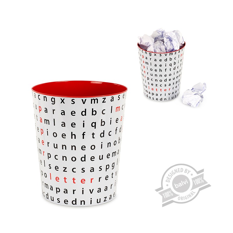 Cestino Gettacarta in metallo - LETTER SOUP by Balvi