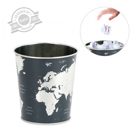 Cestino gettacarta in metallo - GLOBE by Balvi