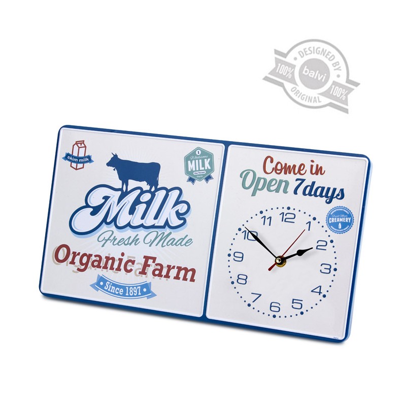Orologio da parete targa in metallo - MILK by BALVI